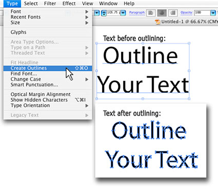 How to Outline Text in Illustrator Screenshot 